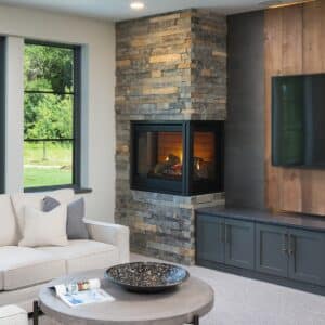 Corner Two-Sided Fireplace