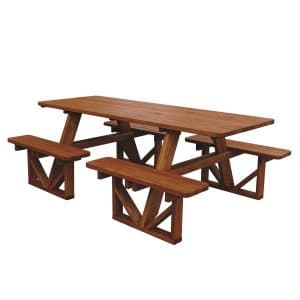 Wooden 7' Walk-in Picnic Table