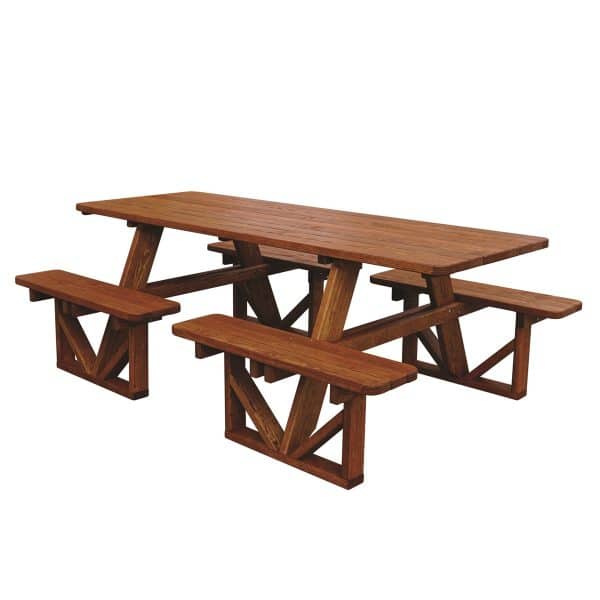 Wooden 7' Walk-in Picnic Table