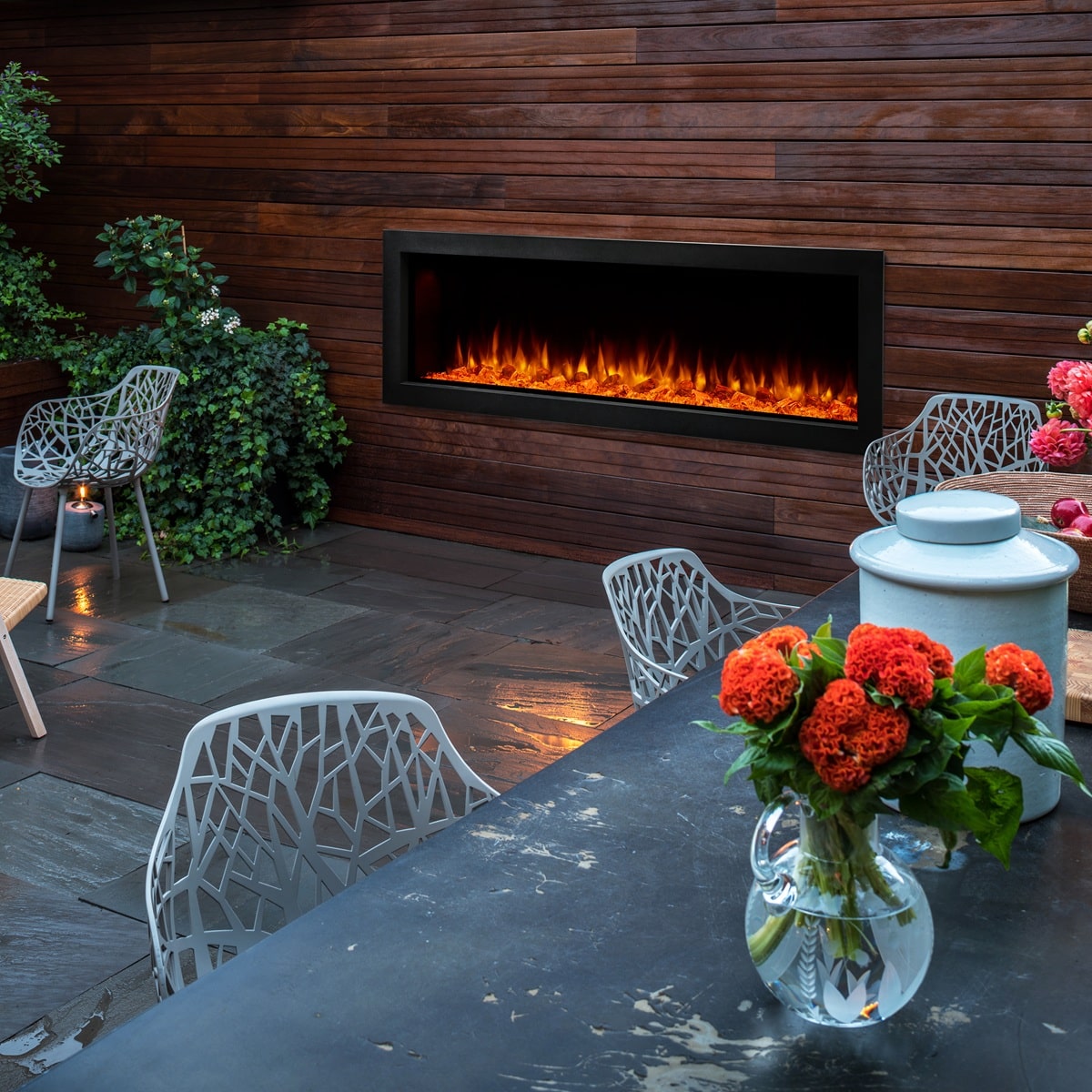 SimpliFire Forum Linear Outdoor Electric Fireplace