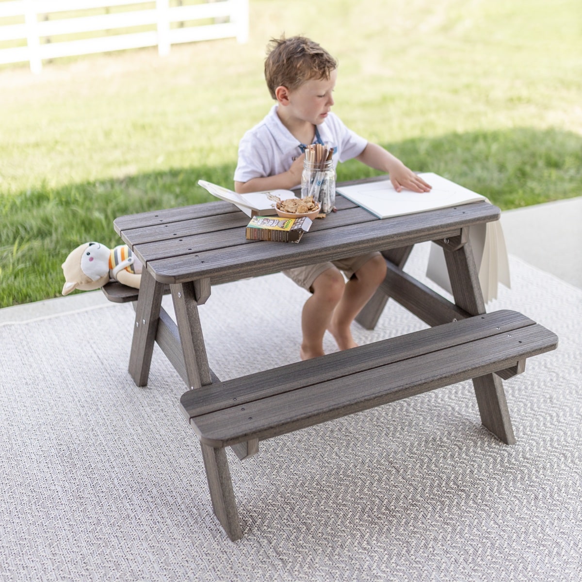 Berlin Gardens Kids Rectangular Picnic Table - Image 3