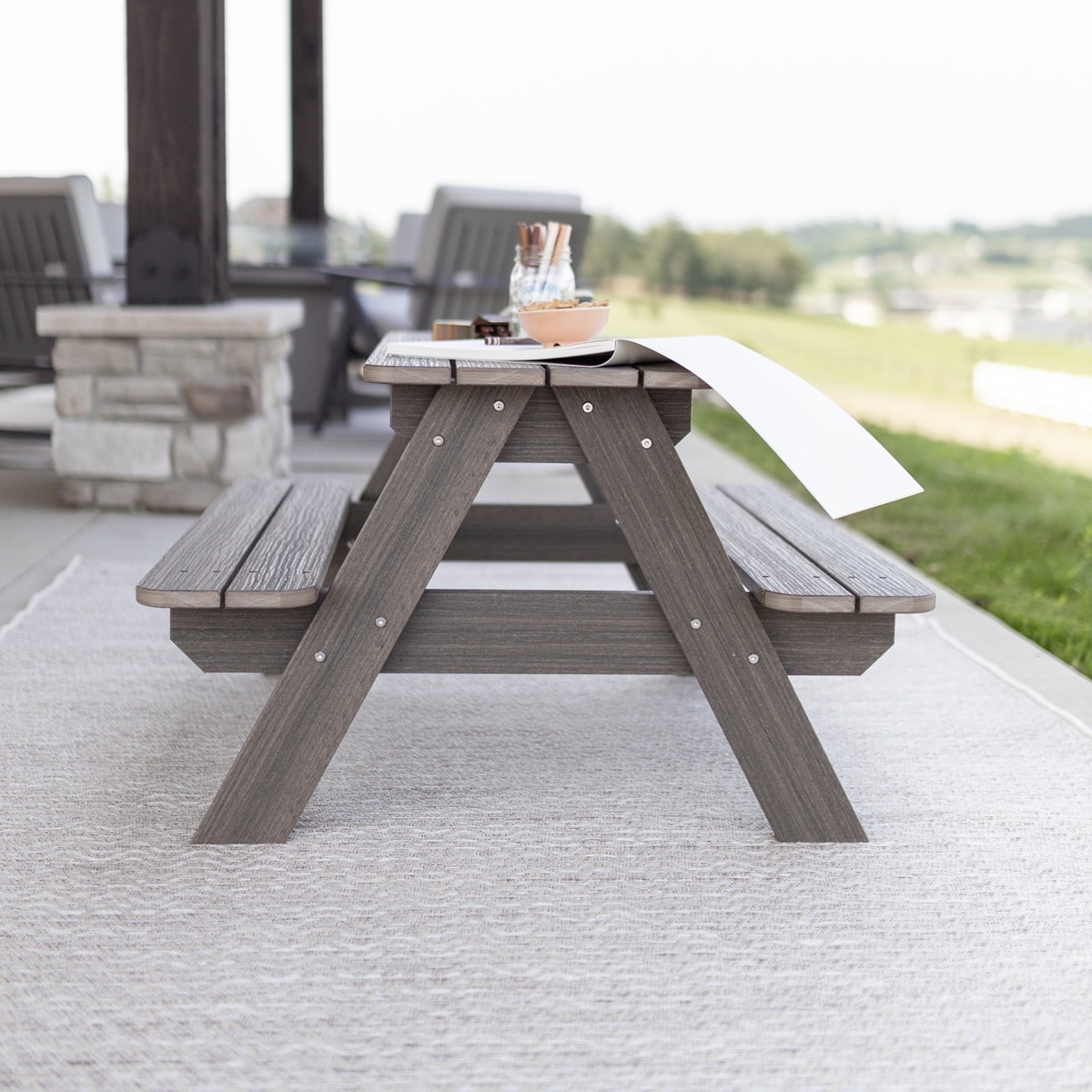 Berlin Gardens Kids Rectangular Picnic Table - Image 4